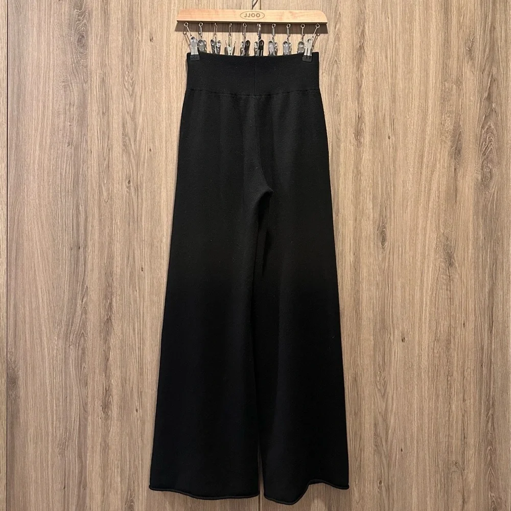Naked Cashmere Black Wide Leg Knit Stretchy Lounge Pants Size XS - Picture 2 of 4